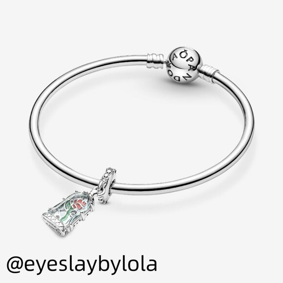 Pandora Disney Beauty and the Beast Enchanted Rose Dangle Charm - Picture 5 of 6